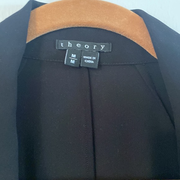 Theory SILK Black Gemia Double Georgette Blouse M - Picture 4 of 6